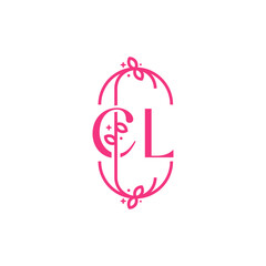 C L CL Beauty vector initial logo, handwriting logo of initial signature, wedding, fashion, jewelry, boutique, floral and botanical with creative template