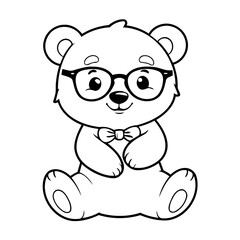 Cute vector illustration Bear for kids colouring worksheet