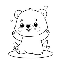 Simple vector illustration of Bear outline for colouring page