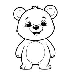 Vector illustration of a cute Bear drawing for children page