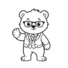 Simple vector illustration of Bear drawing for children page