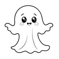 Simple vector illustration of Ghost for children colouring activity