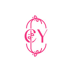 C Y CY Beauty vector initial logo, handwriting logo of initial signature, wedding, fashion, jewelry, boutique, floral and botanical with creative template