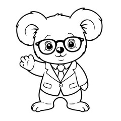 Cute vector illustration Koala colouring page for kids