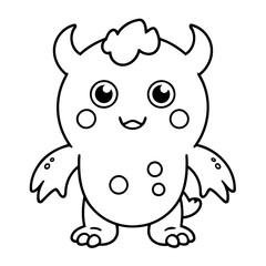 Cute vector illustration Monster doodle for toddlers worksheet