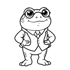 Cute vector illustration Toad hand drawn for kids page