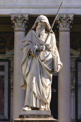 Statue of Saint Paul with sword outside Basilica San Paolo Fuori le Mura (Saint Paul Outside the...