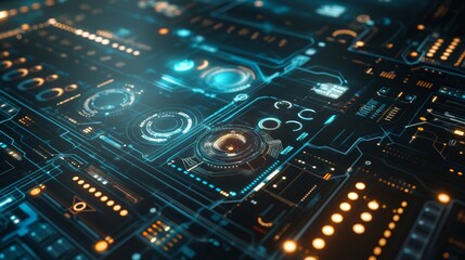 Obraz premium Abstract Futuristic Technology Data Interface