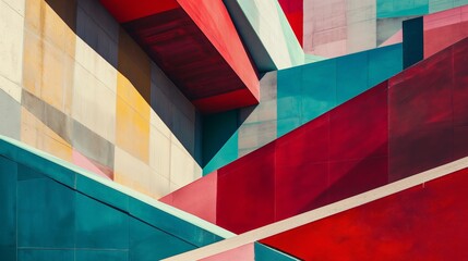 Abstract Geometric Patterns Inspired by Architecture, Colour Background