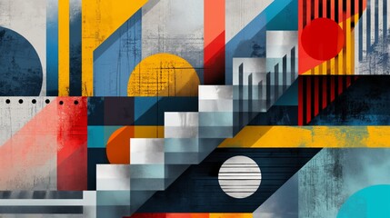 Abstract Geometric Patterns Inspired by Architecture, Colour Background