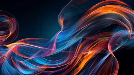 Dynamic Abstract Lines and Curves in Motion, Colourful Background