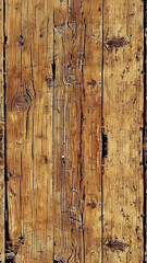 A wooden board with a grainy texture and a few holes