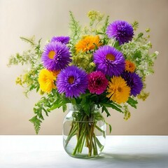 Obraz premium A beautiful bouquet of asters