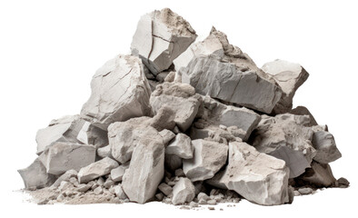 PNG  Pile of broken concrete mineral rubble rock.