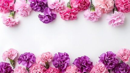 Carnations.on white background