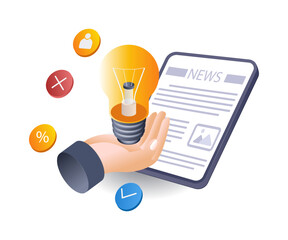 Latest news for business ideas infographics flat isometric 3d illustrations