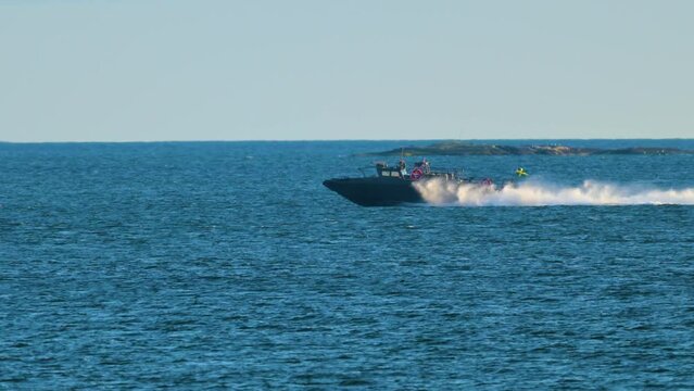 Swedish Navy  Combat Boat on a training mission