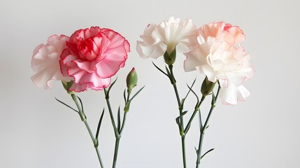 Carnations.on white background