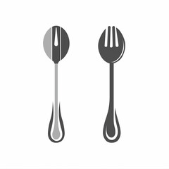Fork Spoon Logo: Minimalist Design Symbolizing the Essentials of Culinary Art