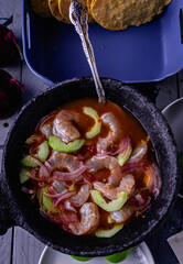 Shrimp marinated in lemon and chili