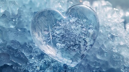 ice heart on ice in high resolution and high quality. concept heart, resources, ice
