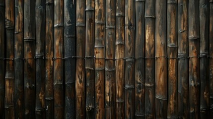 Black bamboo slat wide texture, Abstract wooden backdrop, Textured wood plank dark background