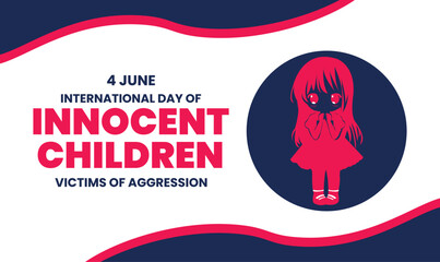 International Day of Innocent Children Victims of Aggression. Template for background, banner, card, poster.