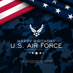 US Air Force Birthday September 18th Background Vector Illustration