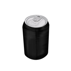 illustration of a black soda can, front view