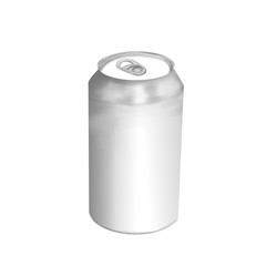 illustration of a silver soda can, front view