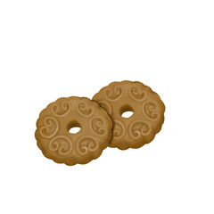 Illustration of round, crispy biscuits