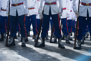 Military school students are seen during the Brazilian independence parade in the city of Salvador,...