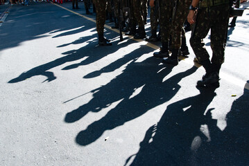 Army soldiers are seen during the celebration of Brazilian Independence Day. Salvador, Bahia.