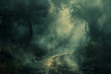 Obraz premium clouds over the forest. Nature night landscape