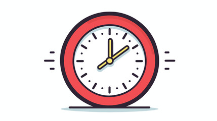 Simple line art icon of clock with hour and minute