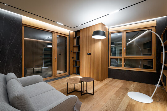 Interior of a luxury open plan apartment