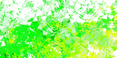 Light green, yellow vector backdrop with triangles, lines.