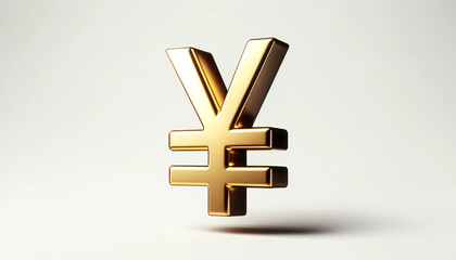 Obraz premium Isolated Japanese Yen Symbol in Lustrous Gold