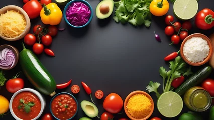 Crédence de cuisine Cuisine A variety of Mexican food. Background for advertising traditional Mexican cuisine.  © Elena
