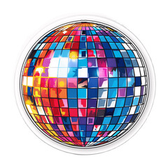 Fototapeta premium Colorful Abstract Disco Ball with Mosaic Pattern Design 