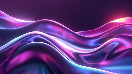 Abstract neon silk waves background