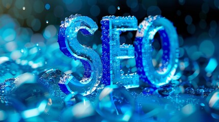 Blue Glass SEO concept art poster.