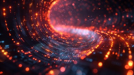 Obraz premium data privacy in AI showing a digital landscape where data packets are shielded from external threats by advanced cryptographic measures. The style is vibrant and futuristic