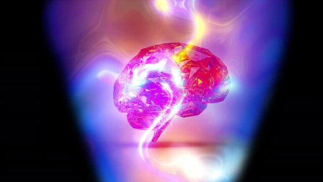 Magic brain with smoke and light. Computer generated 3d render