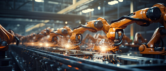 Robots in Industrial Automation. AI Generated Image