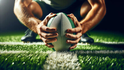 Contact Sport Action Player Holding Rugby Ball