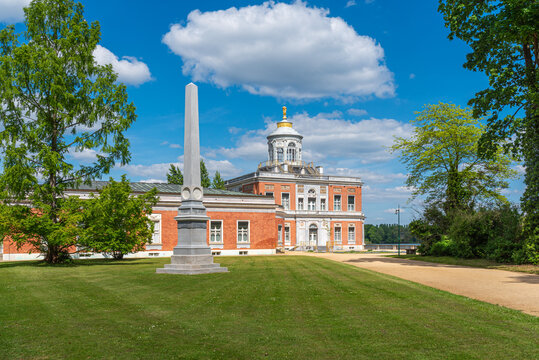 The Marble Palace in the New Garden on the banks of Heiligersee lake in the city of Potsdam. The Marmorpalais was the summer residence of the Prussian royals until 1917