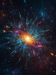 Birth of the Universe, D Abstract Visualization of Big Bang, Cosmic Energy Eruption
