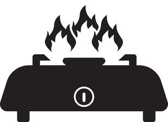 illustration of a burning stove icon