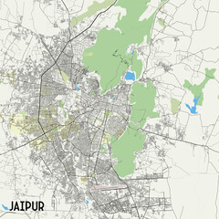 Jaipur, India map poster art